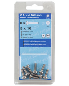 Arvid Nilsson Maskinskrue A4 PH M5 x 16 mm 8-pak