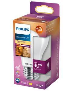 PHILIPS LED-pære 3,4W E27 A60 dæmpbar