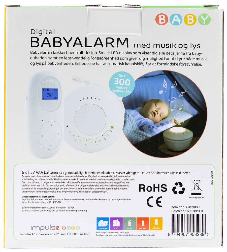 Babyalarm 300 m rækkevidde