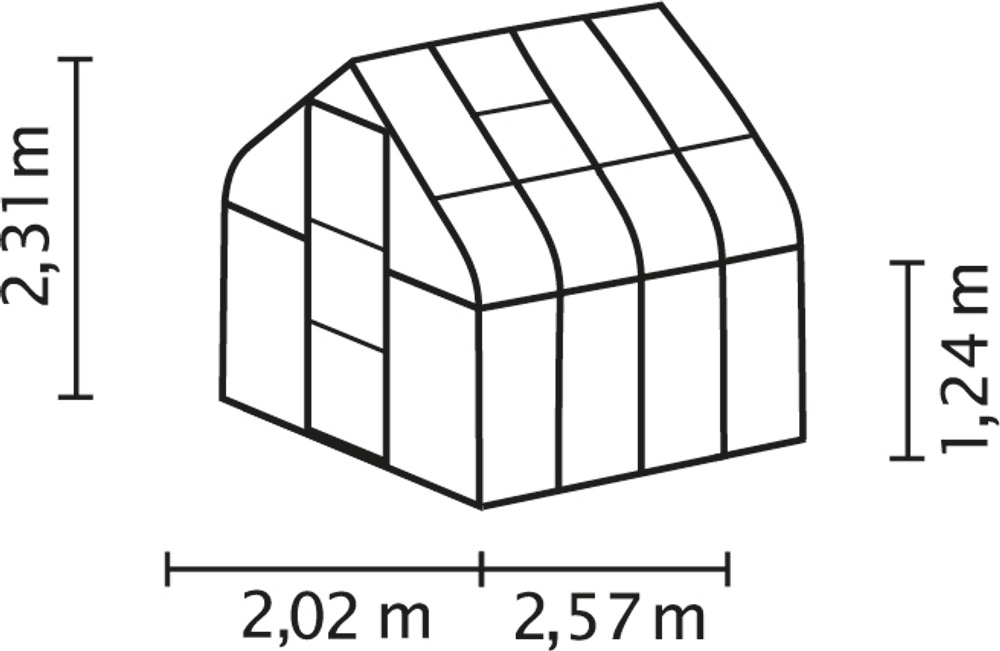 Växthus Orion 5000 svart med sockel