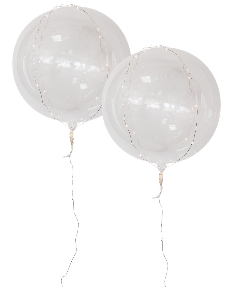 LED-ballon klar Ø50 cm 2-pak