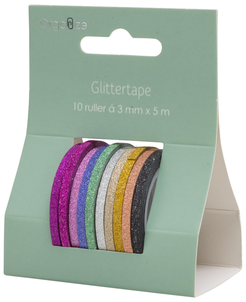 Glittertape 10-pak - Assorteret design