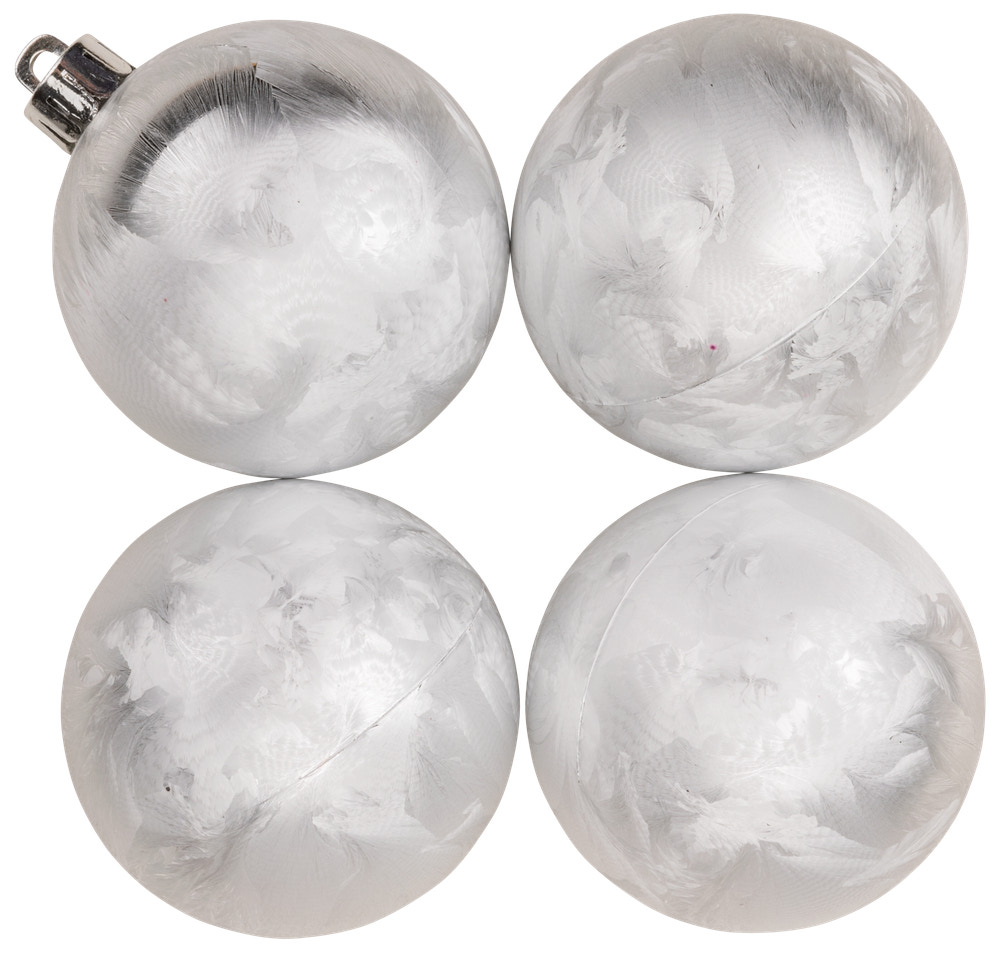 Julkulor kristall silver 4-pack 