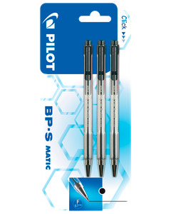 Pilot BP-S Matic Kuglepen 3-pak - sort