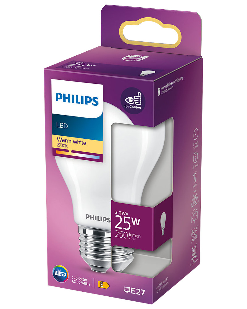 PHILIPS LED normallampa 2,2W E27 A60