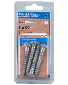 Arvid Nilsson Fransk skrue 8 x 60 mm 4-pak